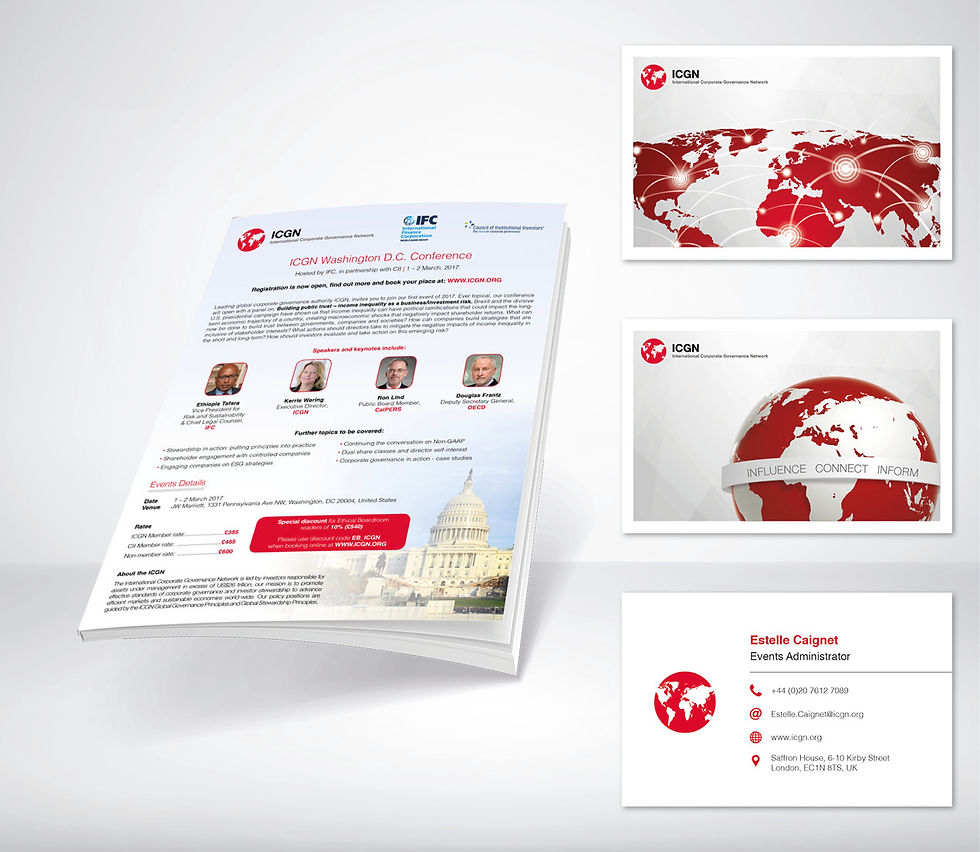 ICGN advert & Business Card