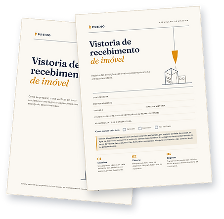 Capa do formulário e do guia do Kit de Vistoria de Recebimento de Imóvel