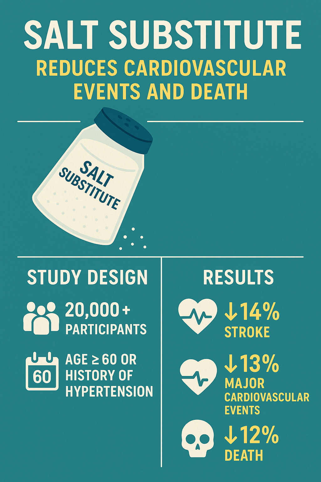 Swap Your Salt, Save Your Heart: How Salt Substitutes Reduce Heart Attacks and Death