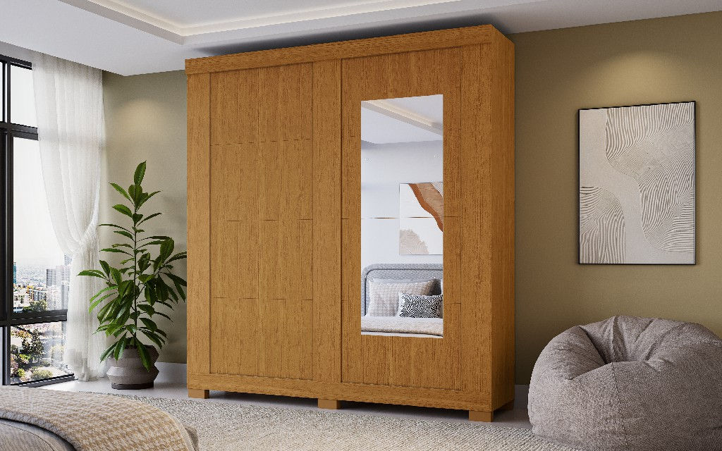 Guarda Roupa Helena C/ Espelho, 100% MDF - ACP Movei