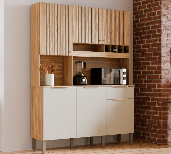 Armario de Cozinha Moscato 6 Portas, 100% MDF - Rio Doce