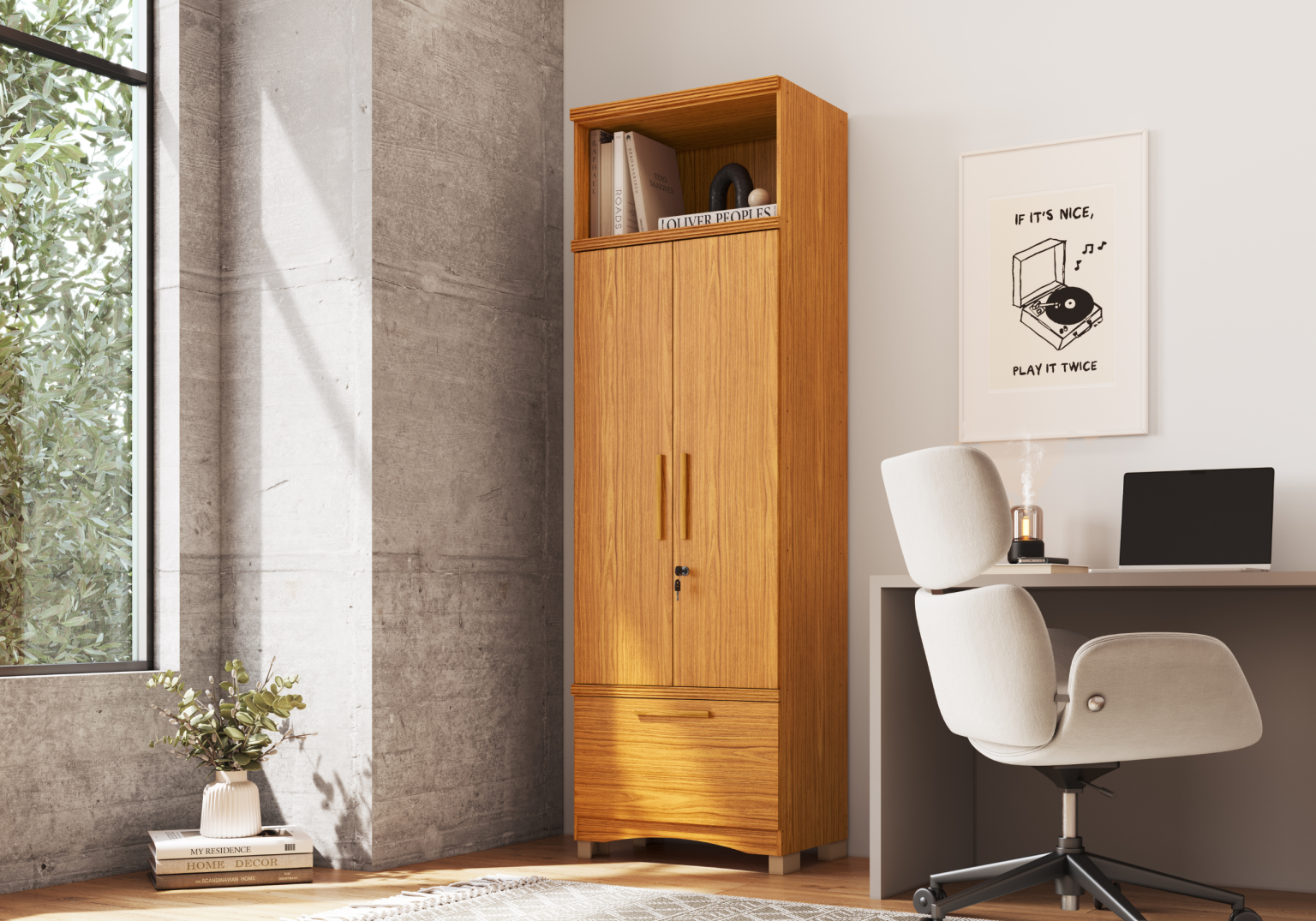 Multifuncional Blanc 2 Portas 1 Gaveta, 100% MDF - Rio Doce