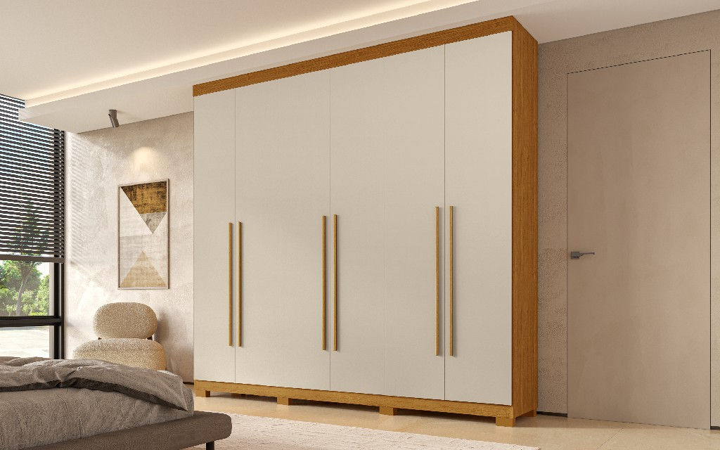 Guarda Roupa Núbia 6 portas sem espelho, 100% MDF - ACP Moveis