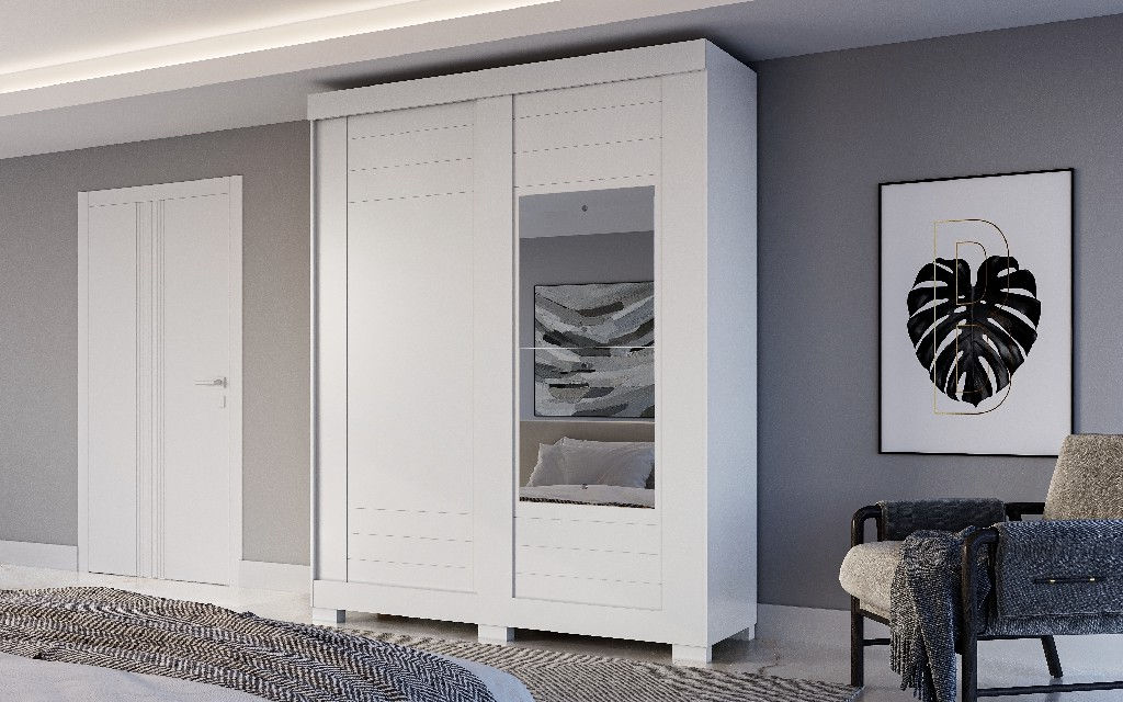 Guarda Roupa Ayla C/ Espelho, 100% MDF - ACP Moveis