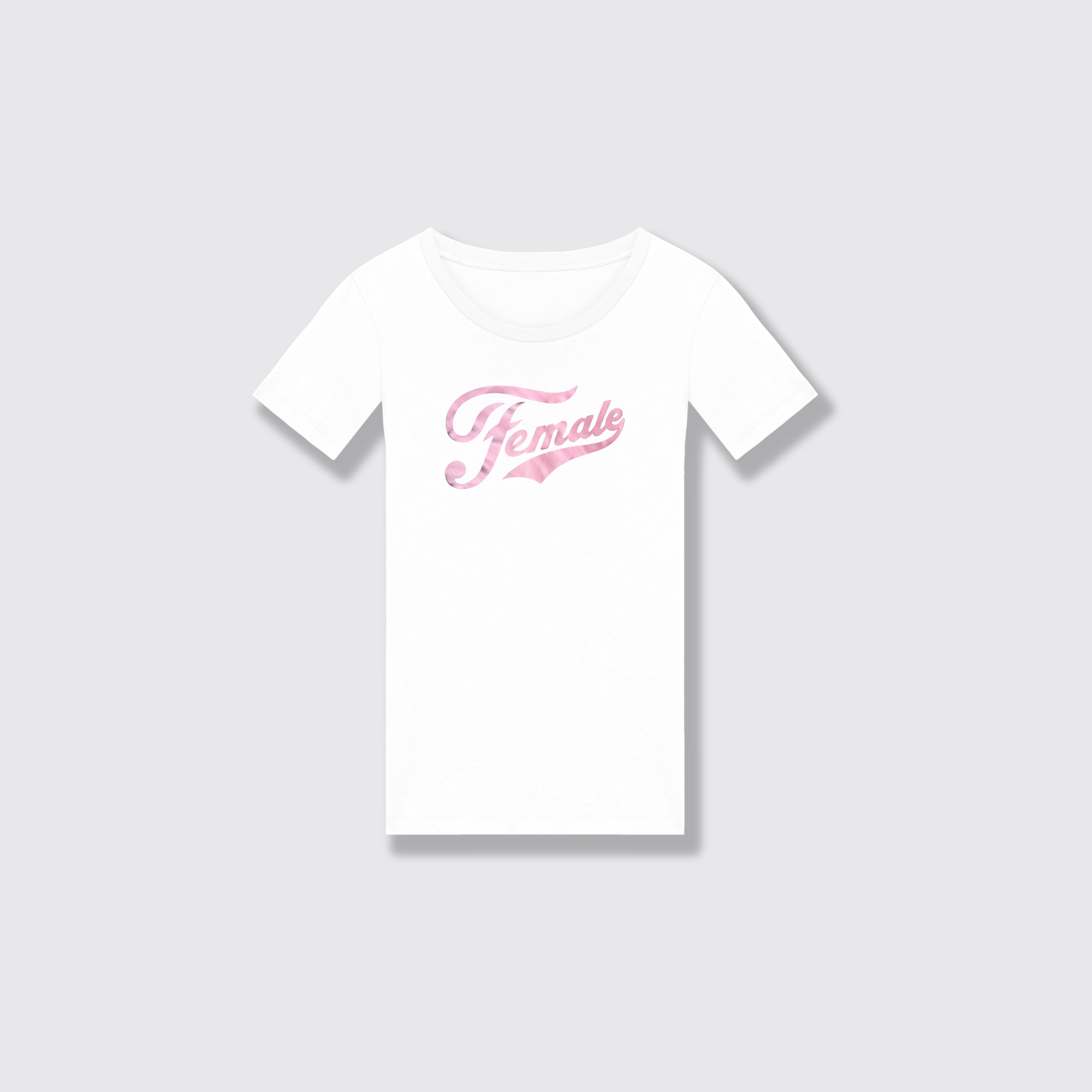 f for female white t-shirt