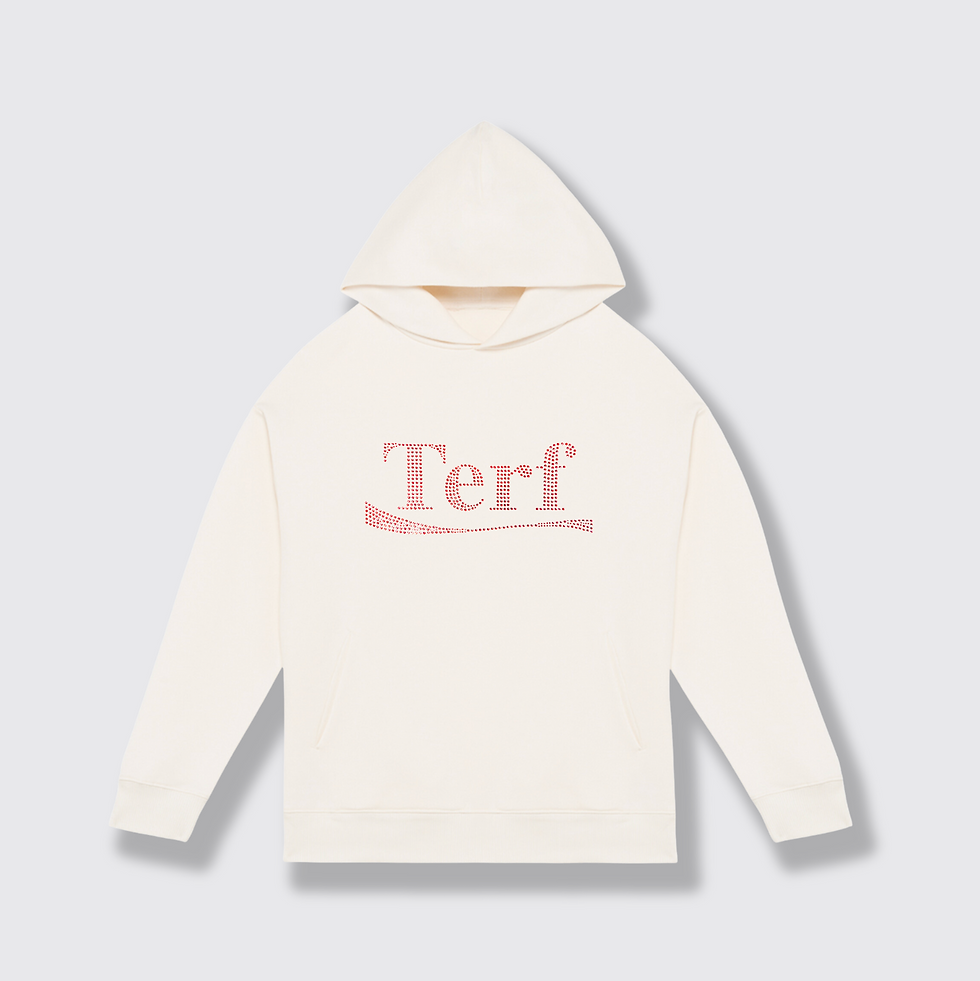 Thumbnail: diamanté Terf ivory oversize hoodie