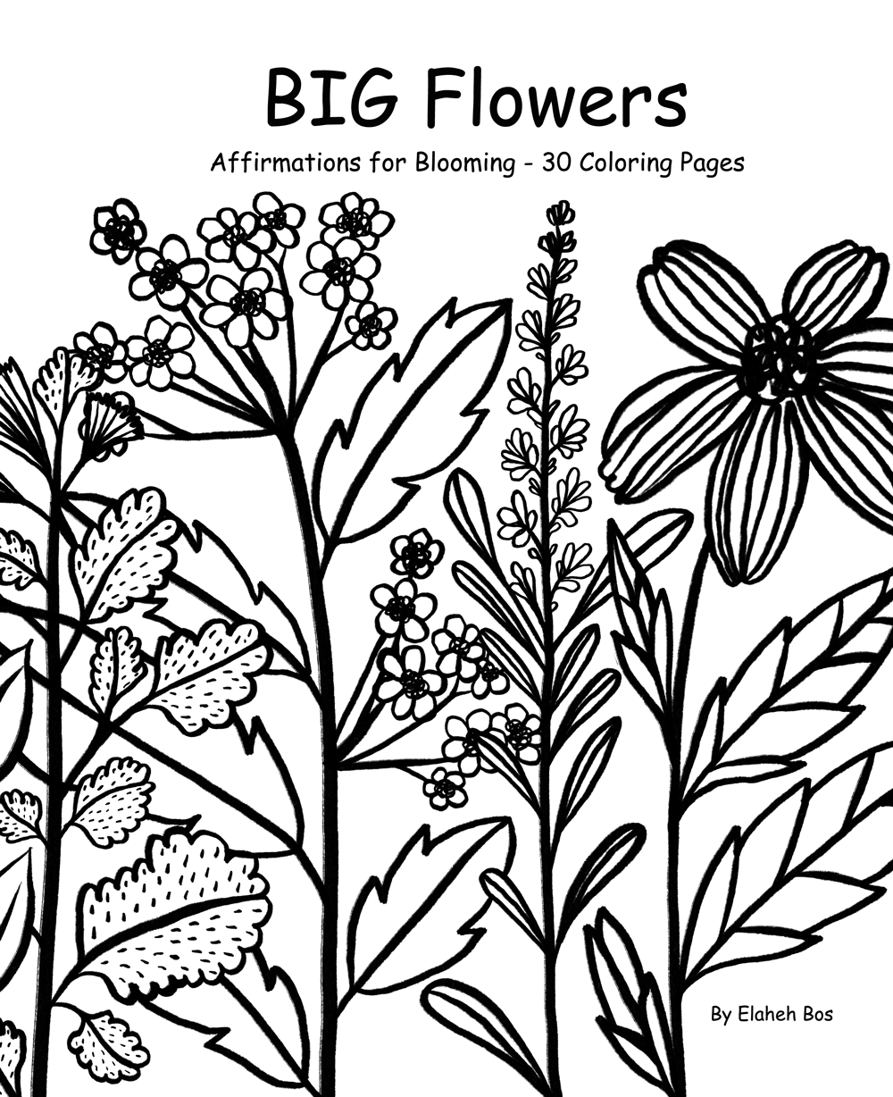 BIG Flowers: Affirmations for Blooming - 30 Coloring Pages