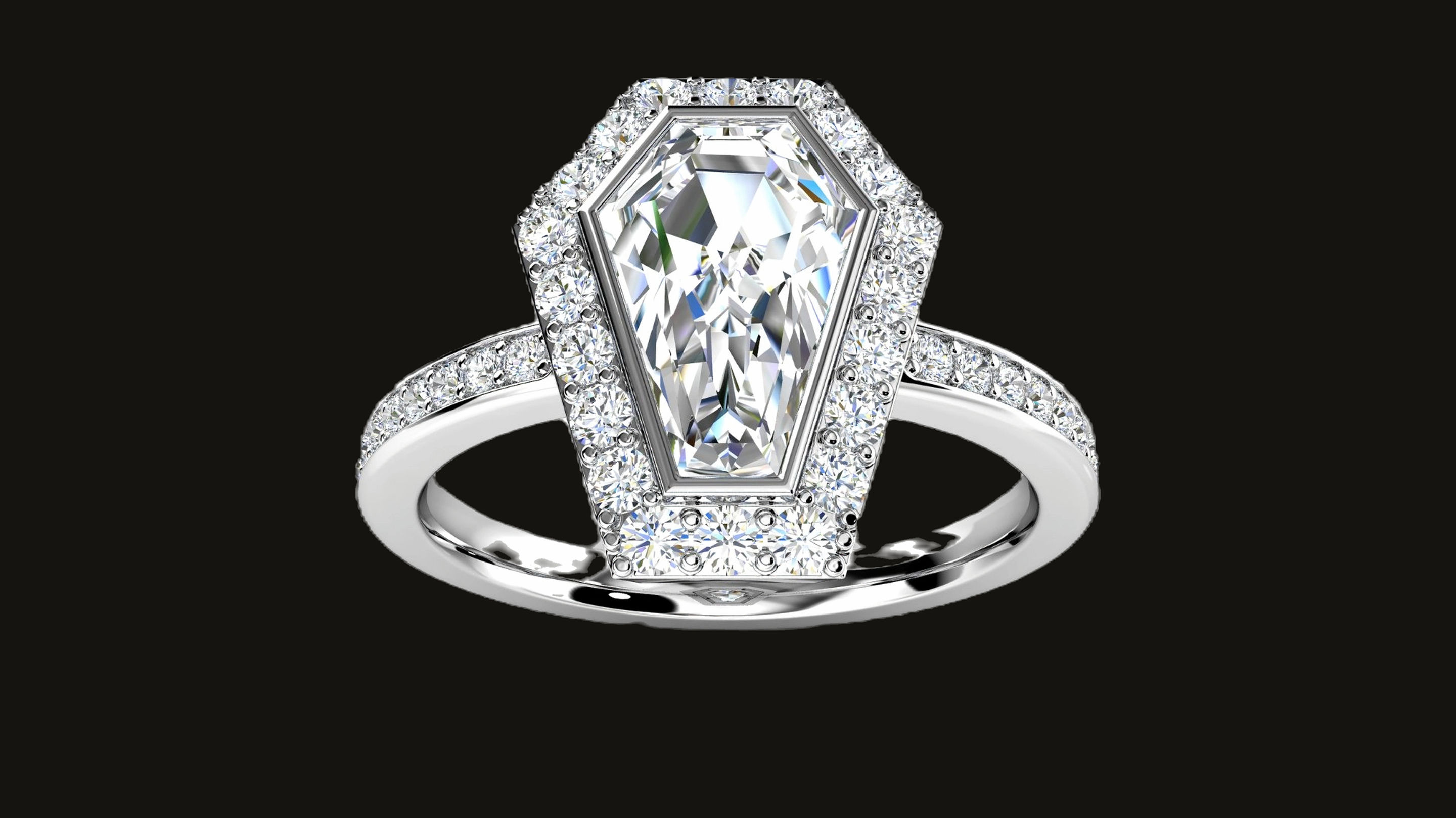 2ct Bezel Eternity Halo Ring