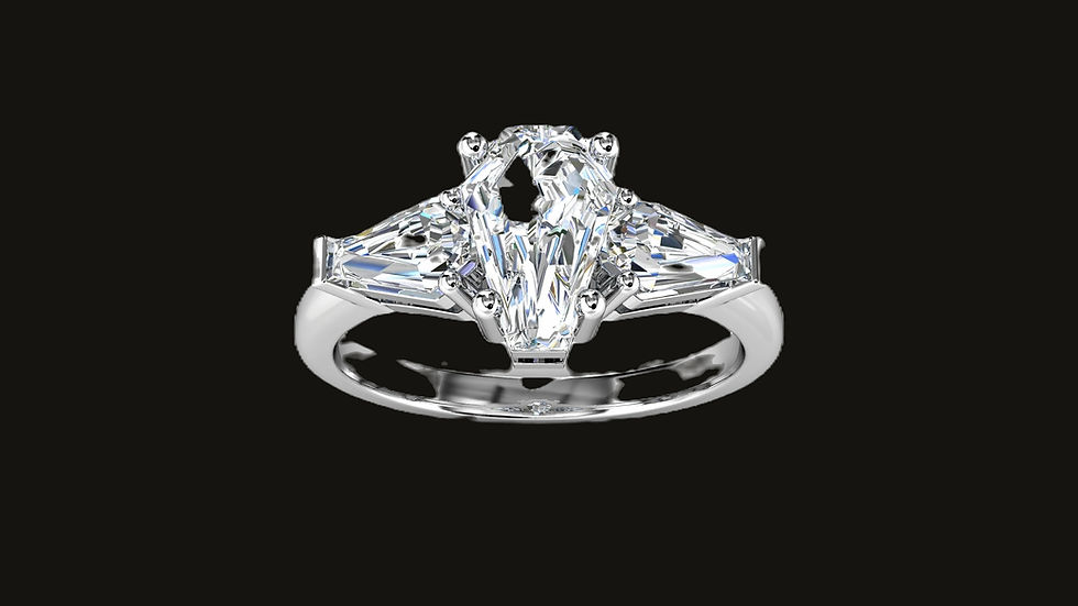 Thumbnail: 2ct Trinity Coffin Gem Ring