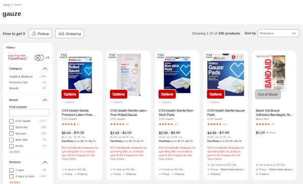 gauze from cvs