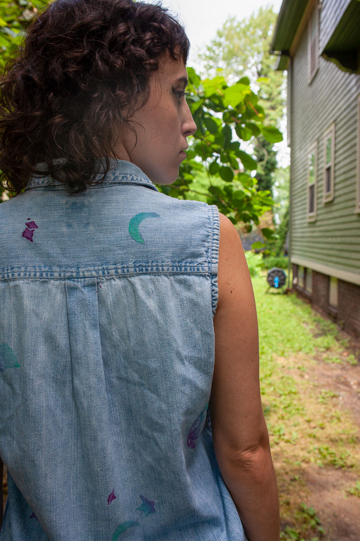 Thumbnail: WEARS-Denim Space Printed Top - M