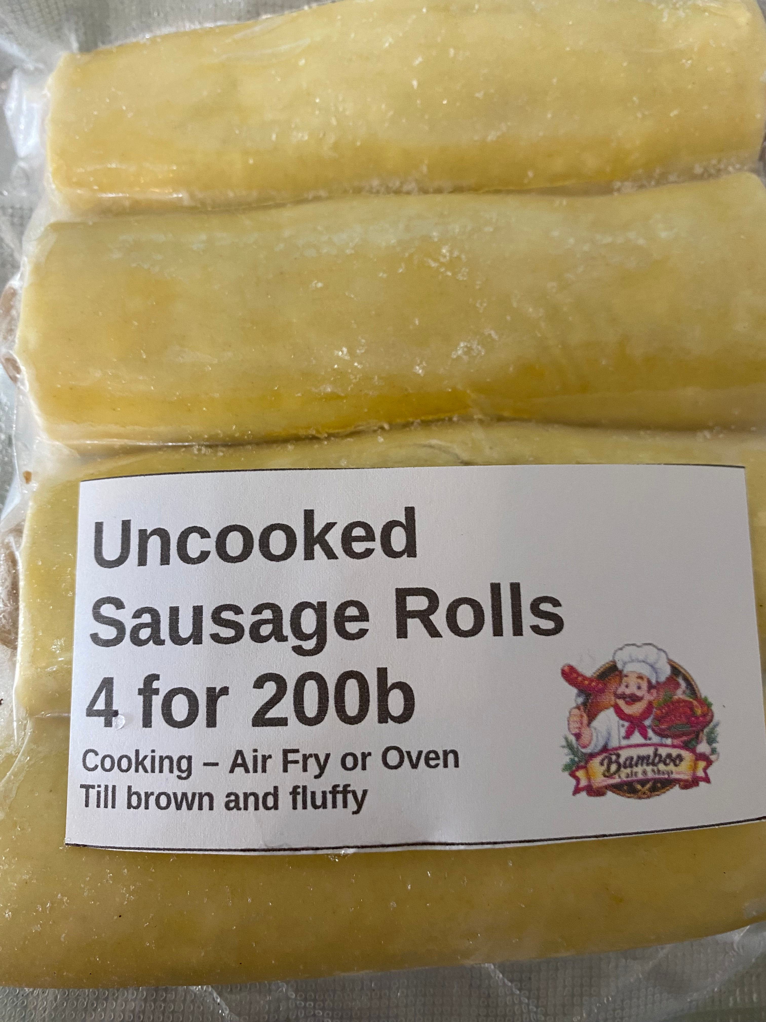 Sausage Rolls pack of 4 with cooking instructions for 200 baht