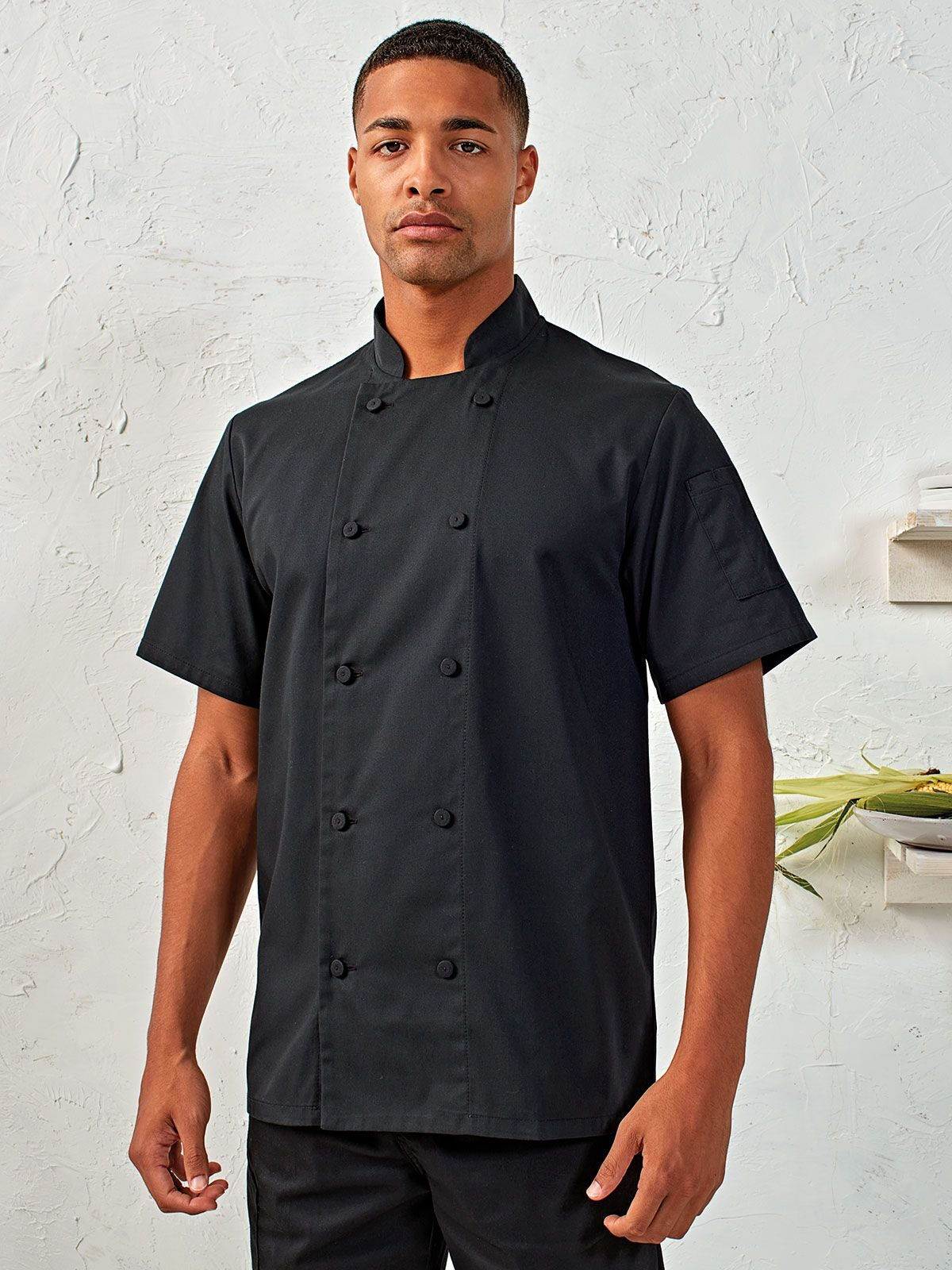 Veste de chef unisexe polycoton - 2 coloris
