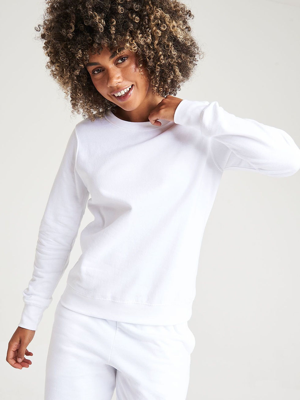 Miniature : Sweat-shirt col rond femme polycoton - 6 coloris