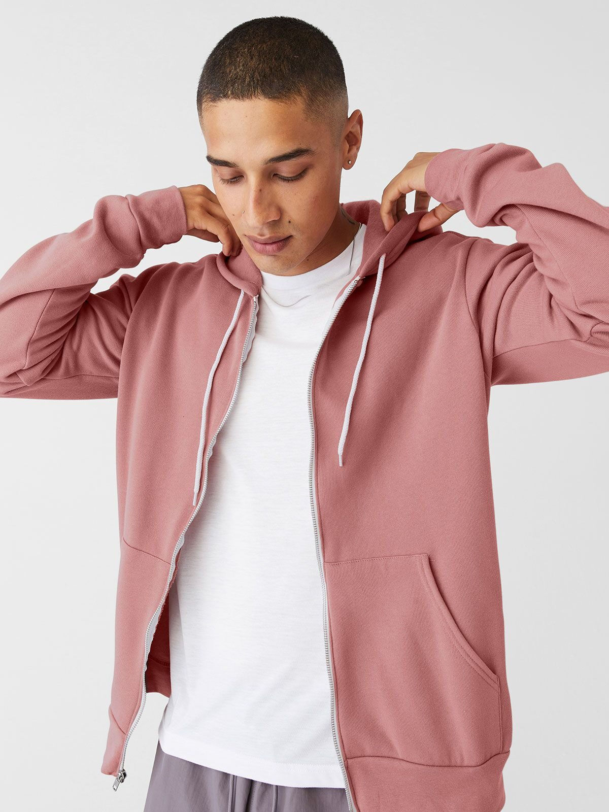 Sweat à capuche zippé unisexe polycoton - 2 coloris