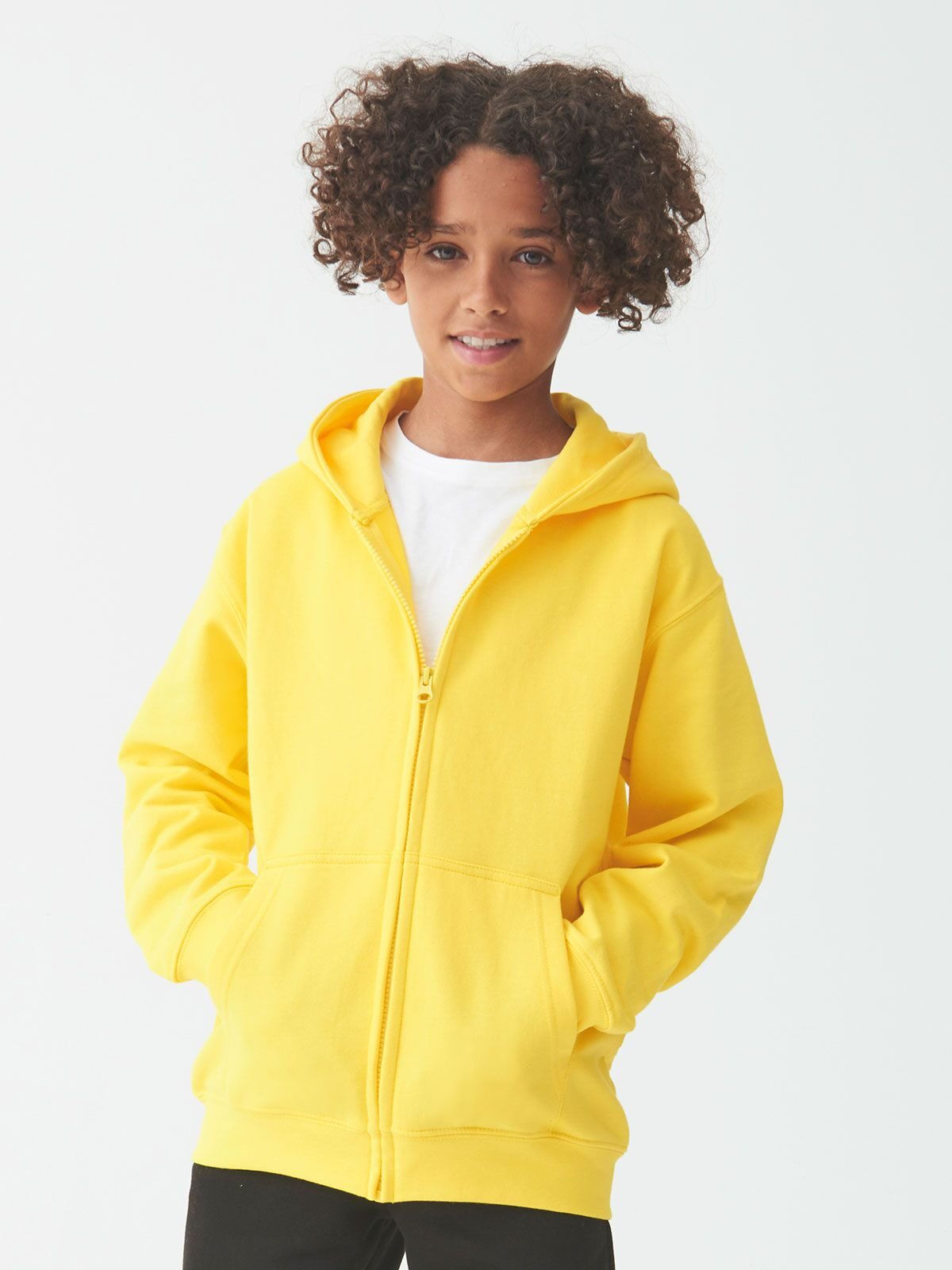 Sweat à capuche zippé enfant polycoton - 7 coloris