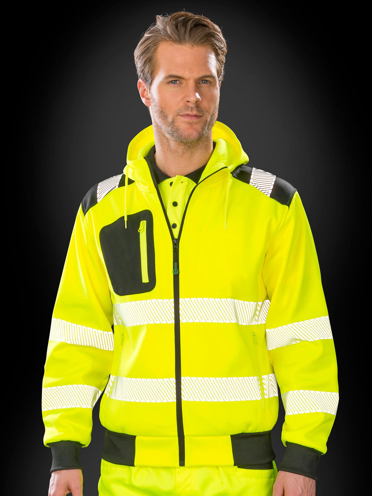 Sweat à capuche zippé homme polyester recyclé - 2 coloris