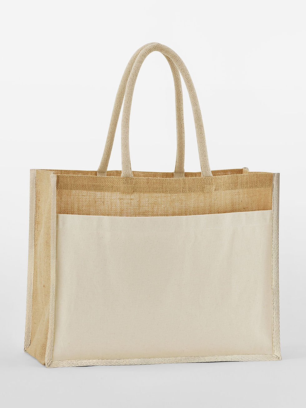 Miniature : Sac shopper jute poche coton imprimable 42x33x19 cm 21 L