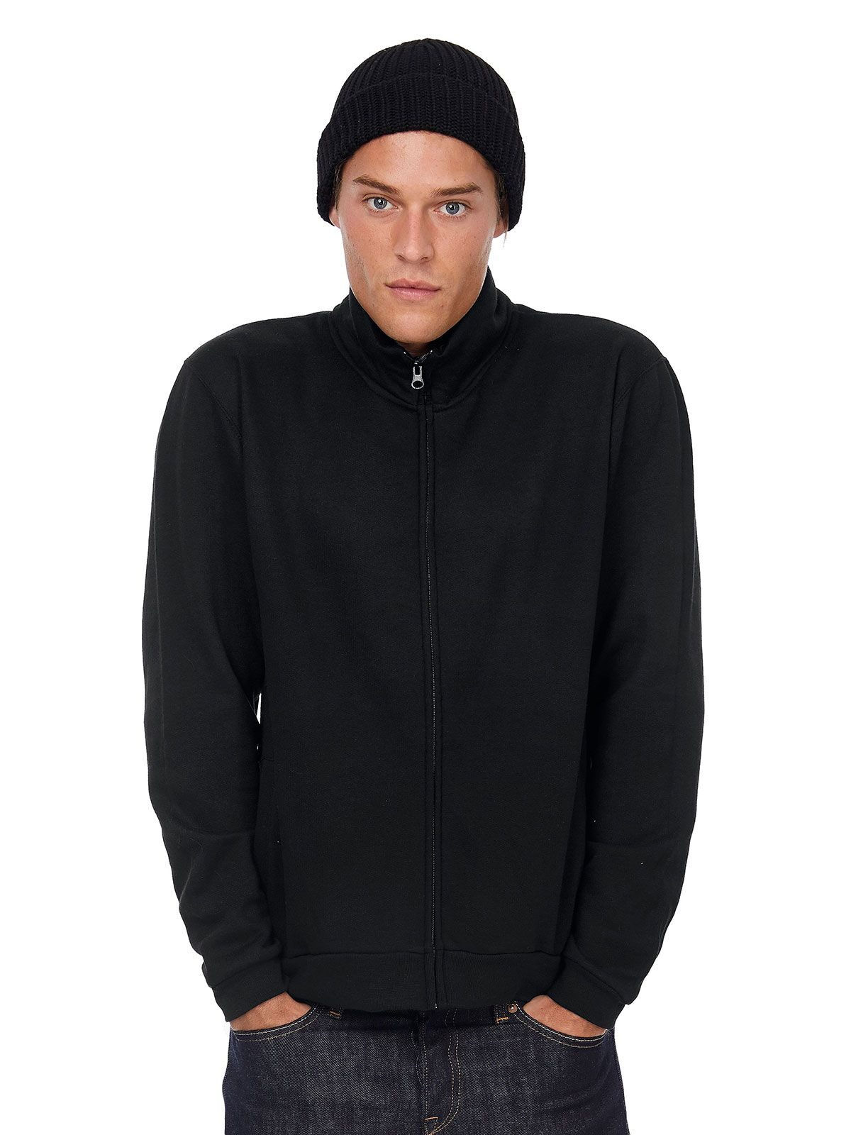 Sweat-shirt zippé unisexe polycoton - 5 coloris