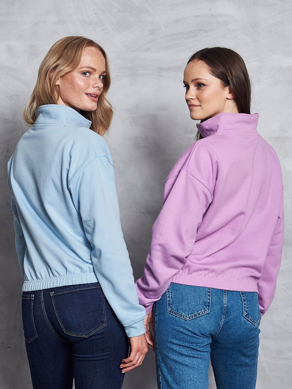 Miniature : Sweat-shirt demi-zip femme polycoton - 3 coloris