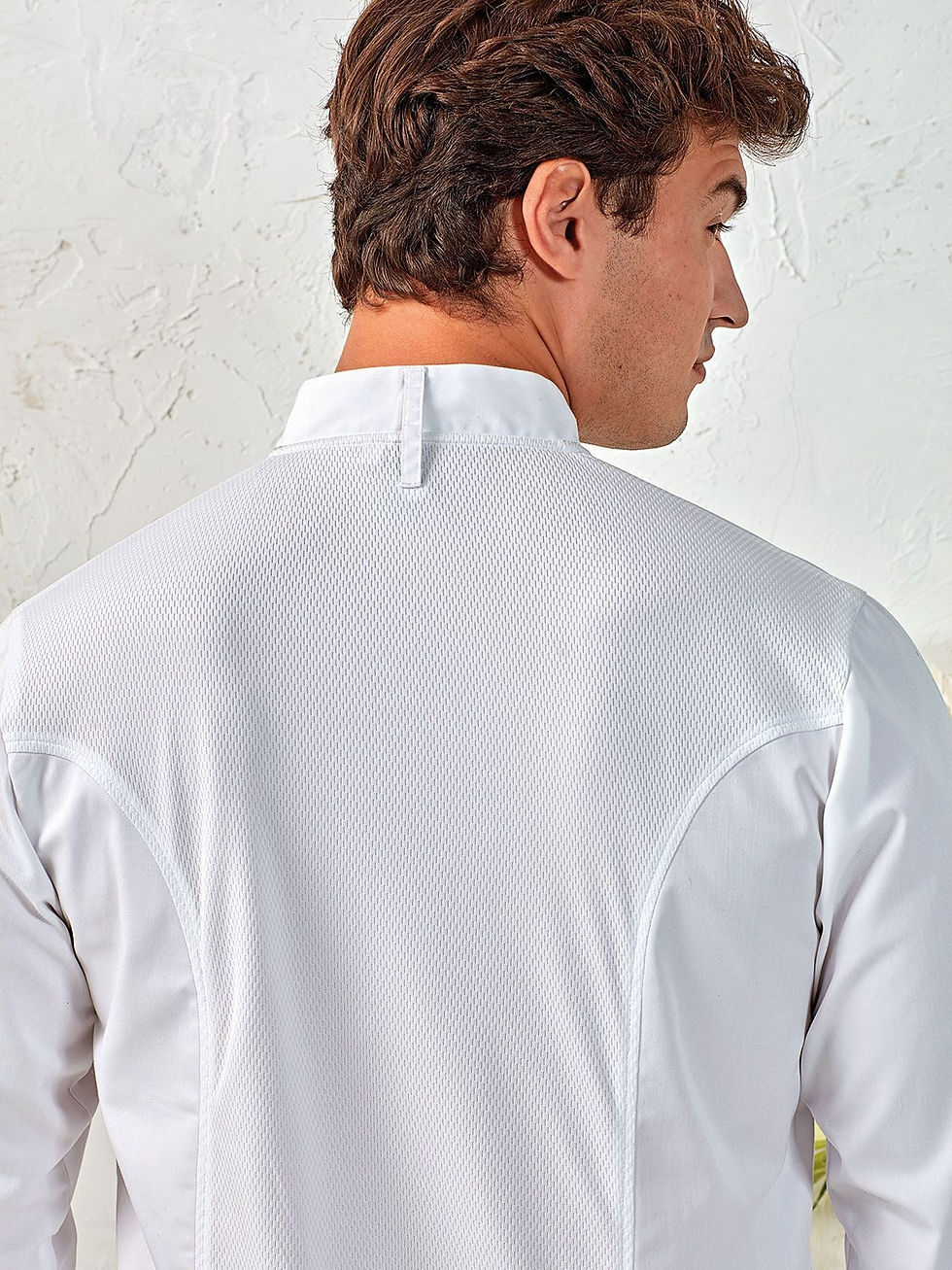 Miniature : Veste de chef Coolchecker® manches longues dos filet - 2 coloris