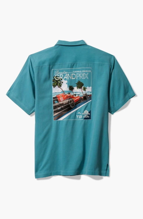 Tommy Bahama - Grand Prix Embroidered Graphic Silk Camp Shirt