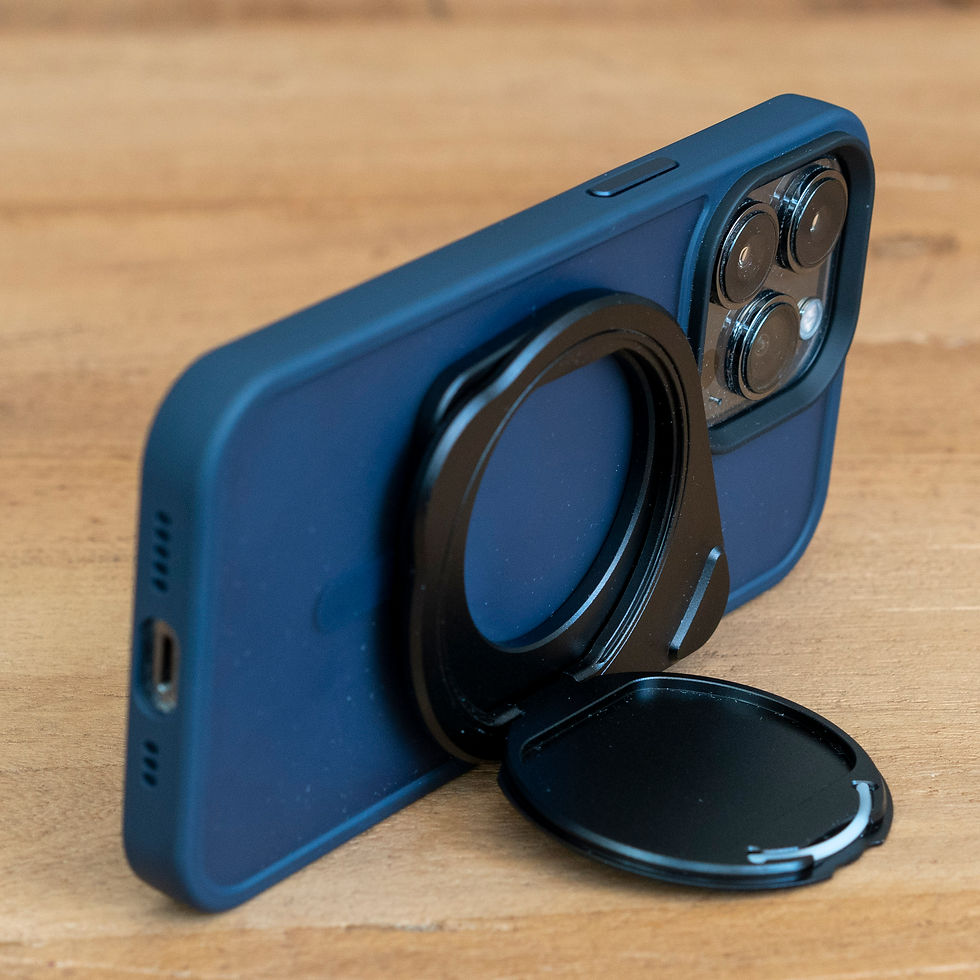 This orientation sets the phone vertical and is best for landscape timer photos. You may want to photograph a group or take a long exposure to blur a waterfall .