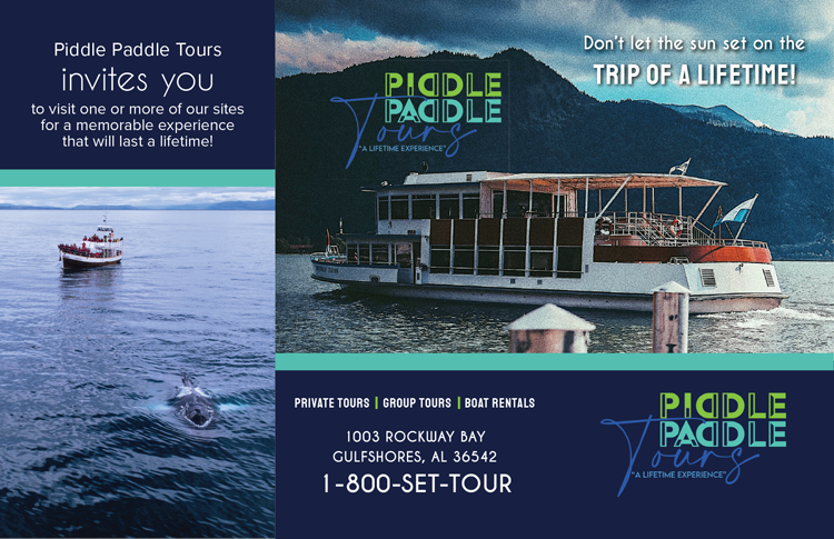Front of a tri-folder brochure for tourism marketing