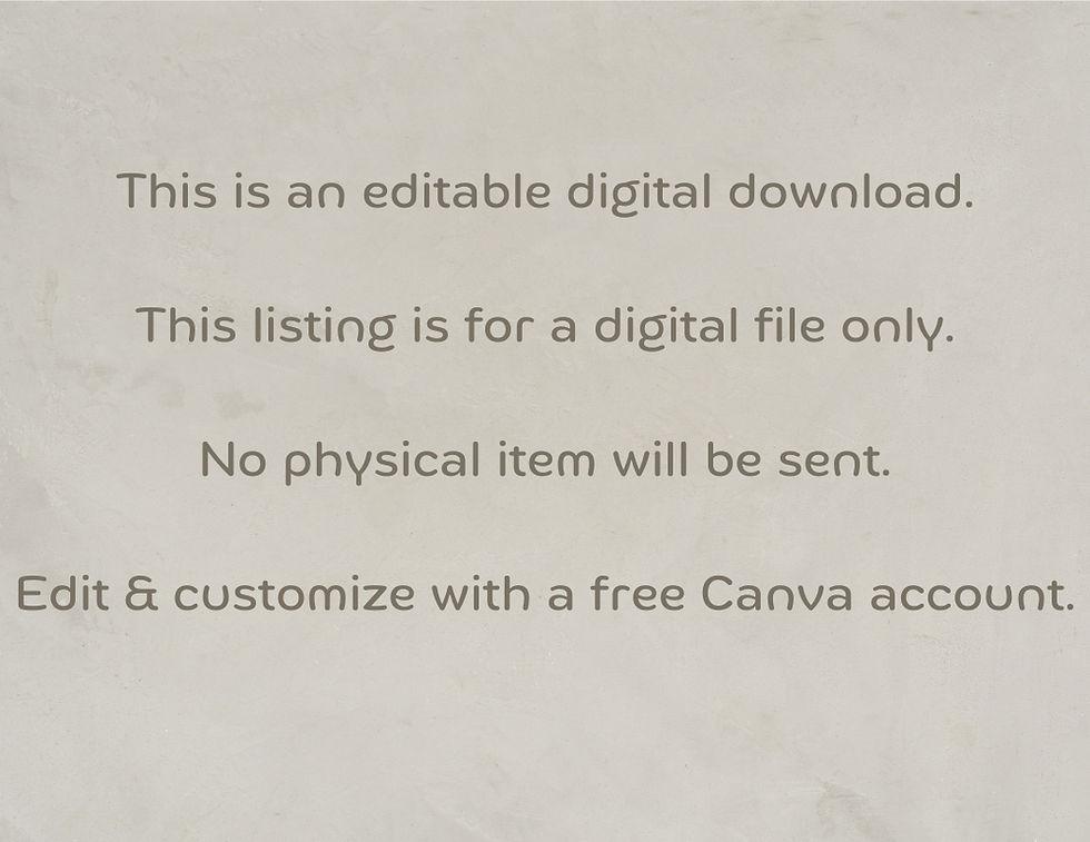 Thumbnail: Editable Digital Download - No Physical Item - Canva Required