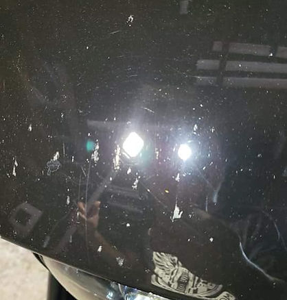 harley fairing with scratches and swirls