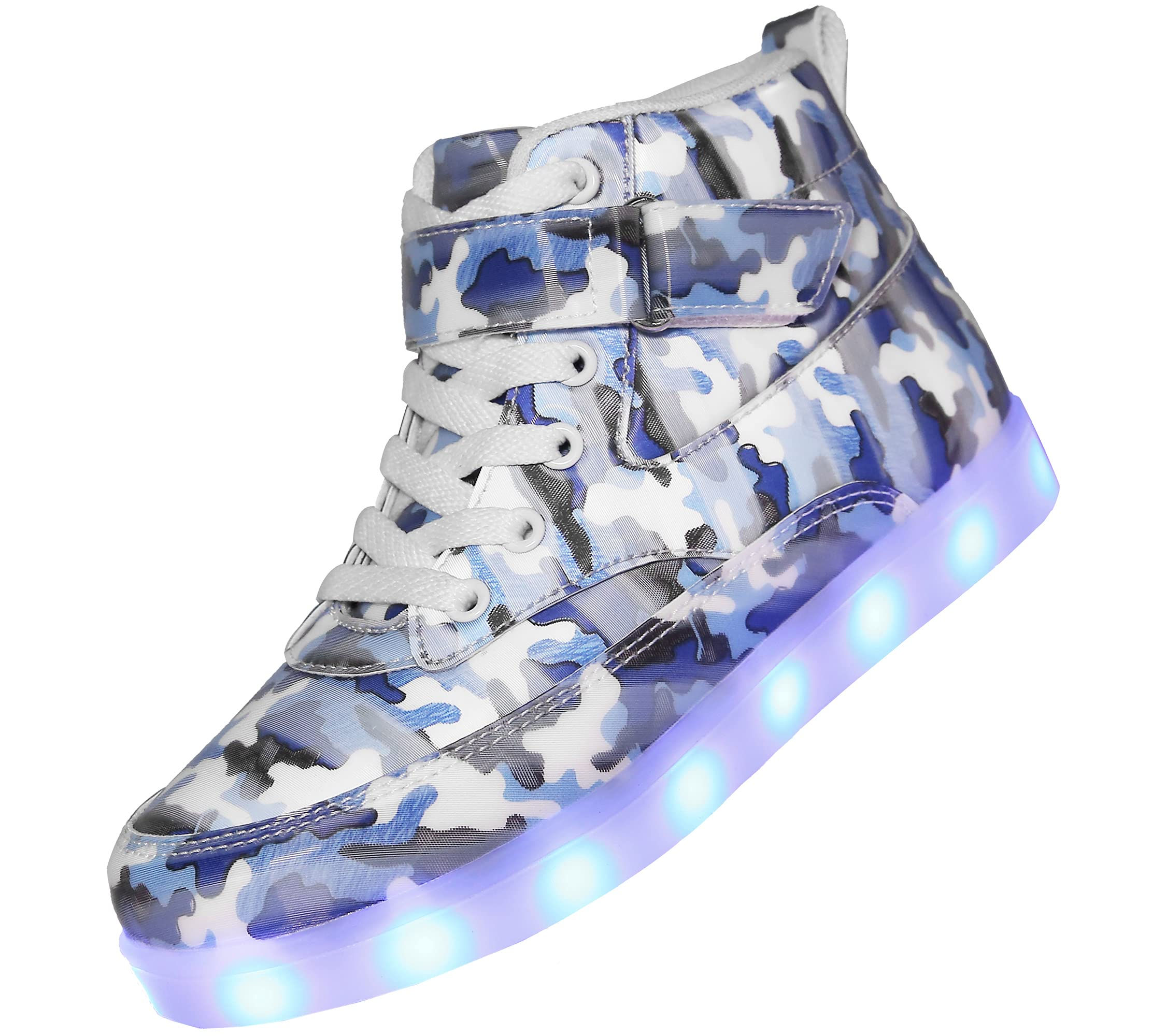 Voovix Kids LED Light up Shoes USB Charging Flashing High-top Sneakers for Boys
