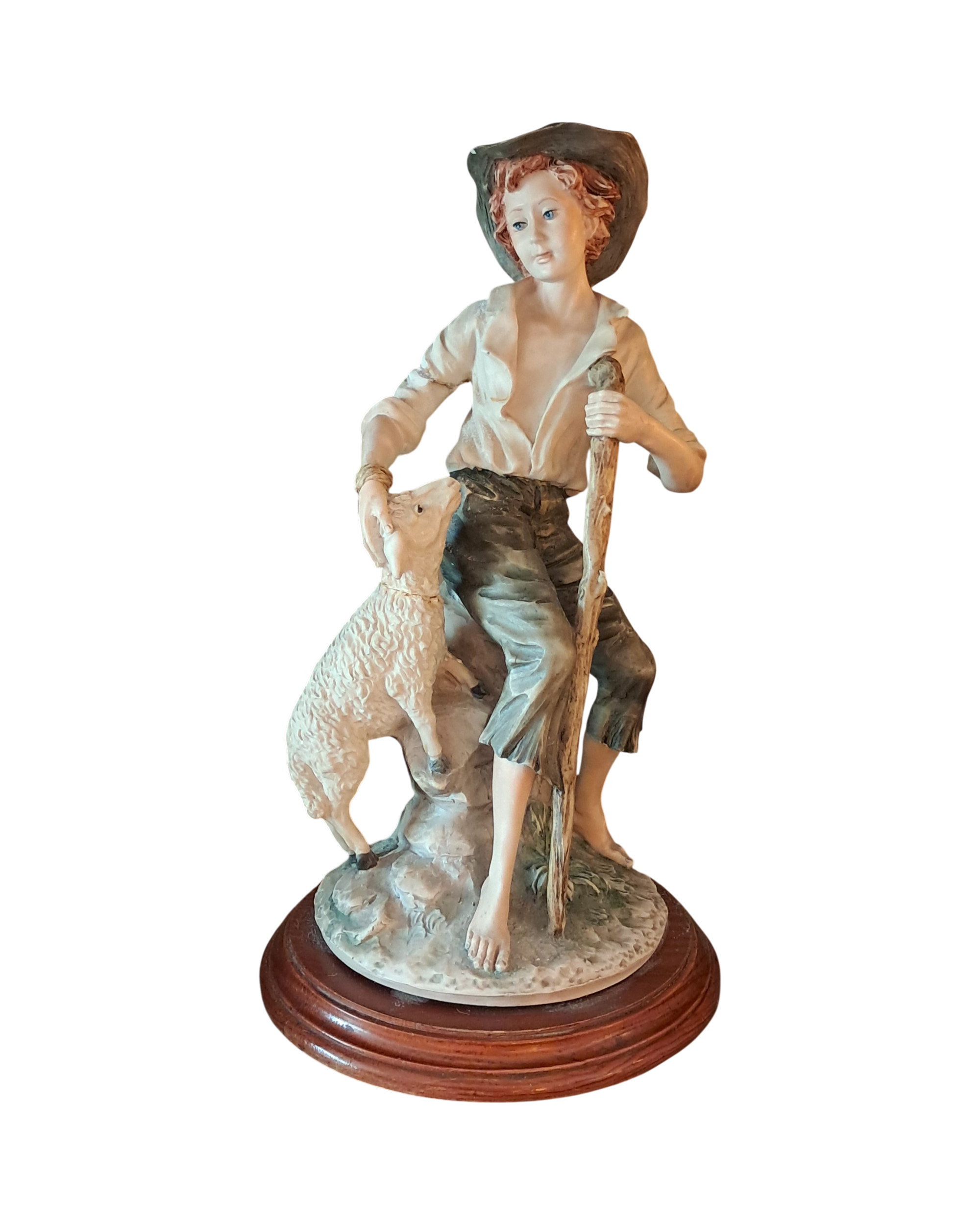 Capodimonte Tarzı Ahşap Kaideli İtalyan Porselen / Biblo Figür