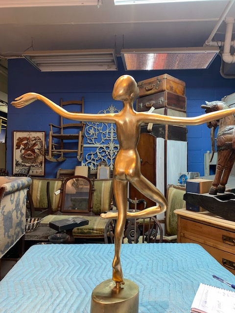 Thumbnail: Vasant Modernist Figural Nude Bronze Statue