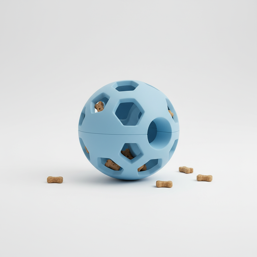 Automatic treat dispensing ball