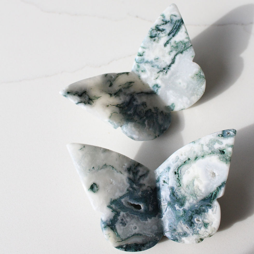 Moss Agate Butterfly Crystals
