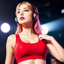 Gorgeous lady in red