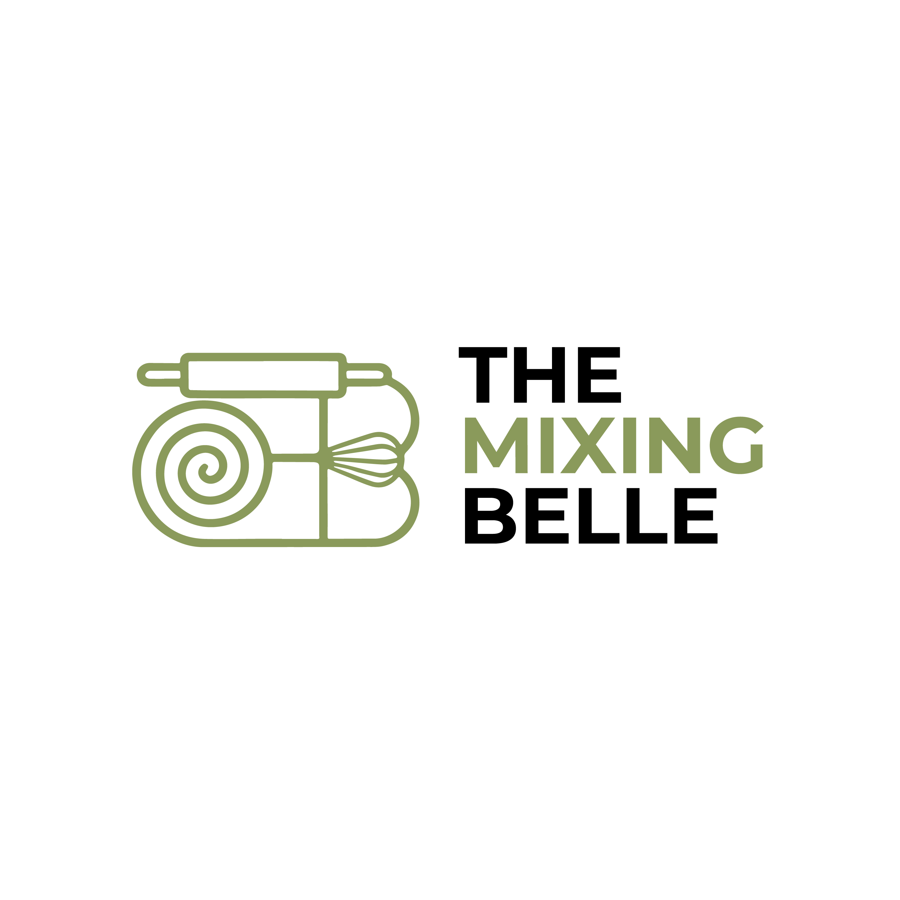 Logo with the text "Mixing Belle" on black background