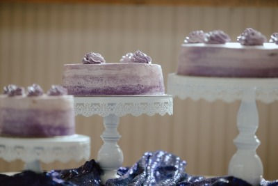 All Natural 3 Separated Tier Wedding Cake