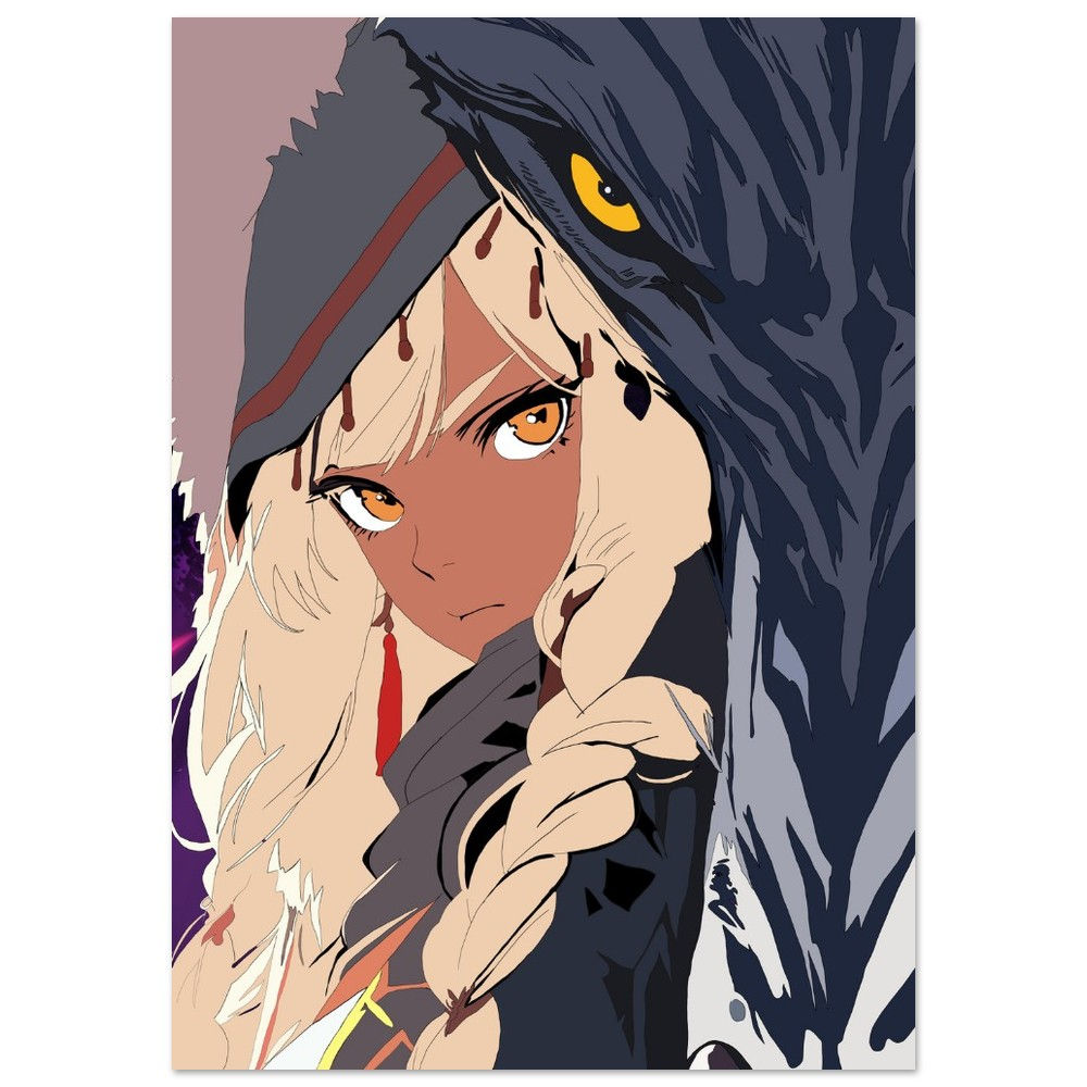 Wolfs Mädchen Premium-Poster auf halbmattem Papier