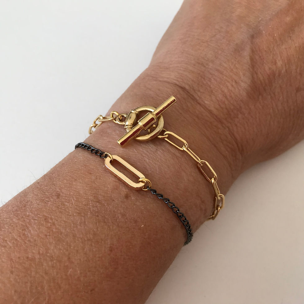 Bracelets Rock & Roll
 - Création bijoux fantaisie transformés et upcyclés par les Pépites de Francine - Paris