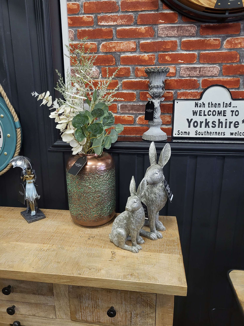 Thumbnail: Large Copper & Green Finish Aluminium Vase