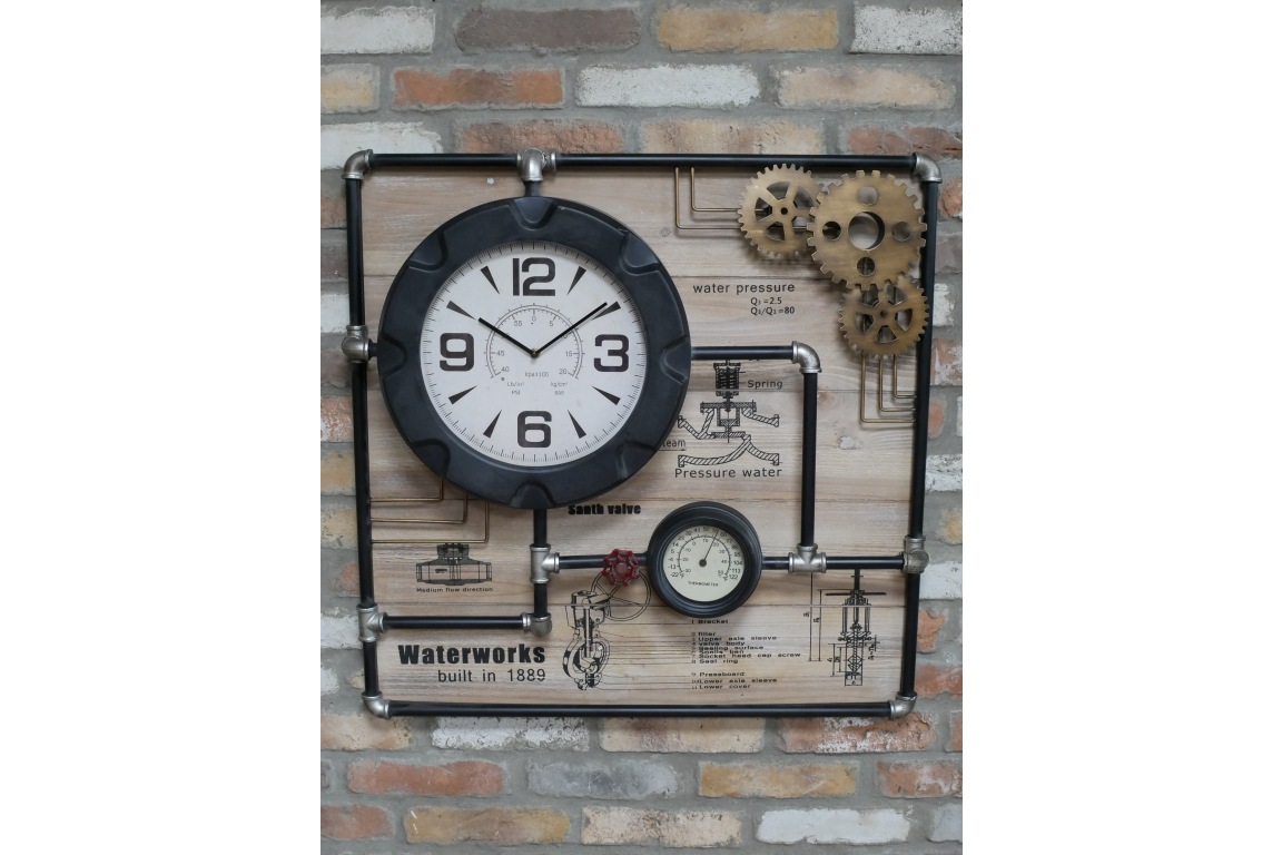 Large Pipe Work Clock