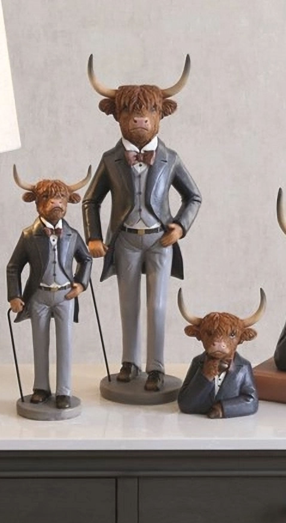 Thumbnail: Standing Highland Cow Gentleman Ornament