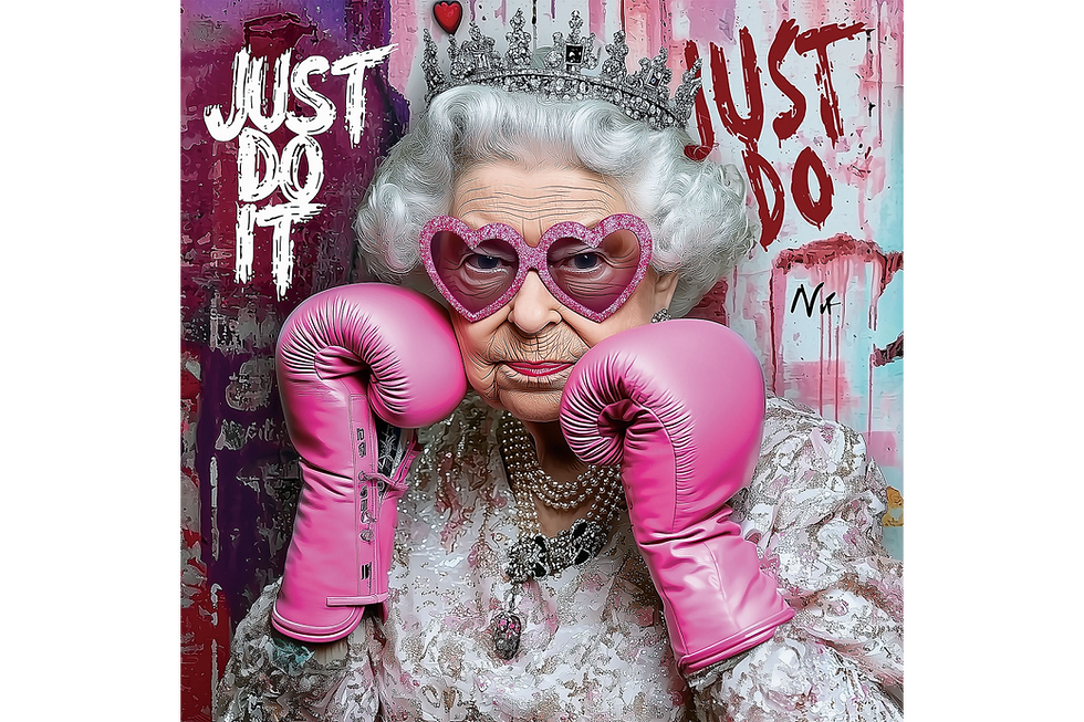 Thumbnail: Boxing Queen Liz tempered glass wall art