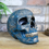 Thumbnail: Large Golden Embroidered Skull Ornament
