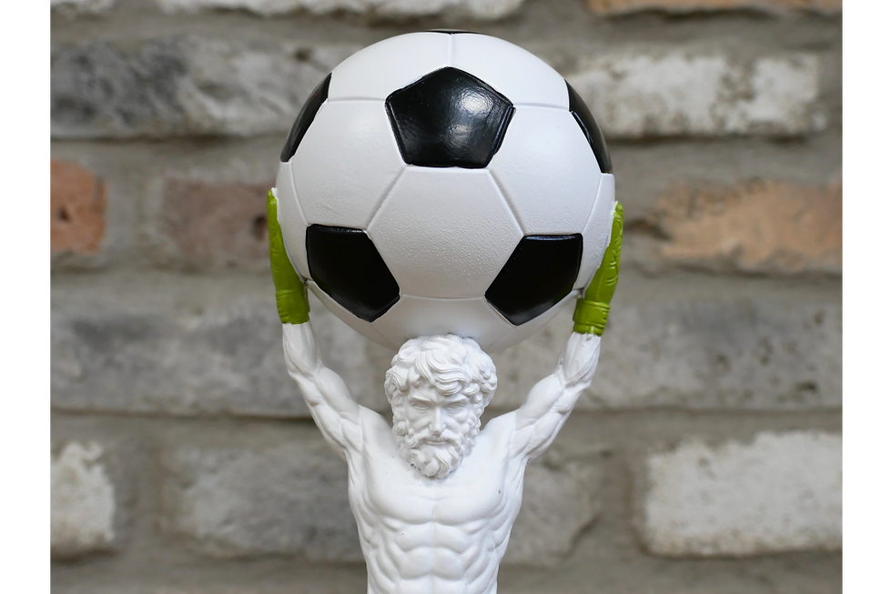 Thumbnail: Atlas with a six pack and holding a large football