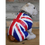 Thumbnail: back view of the vivid coloured union jack flagged coat