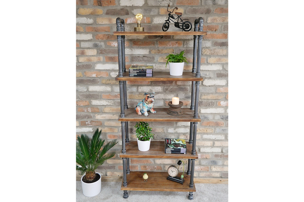 Industrial Rustic Pipe Shelving Floor Standing 5 shelf