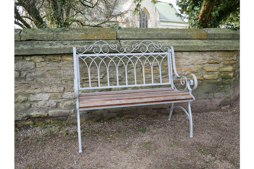 Lizzy Rustic Grey Iron and Fir Wood Garden Bench | Rustic Grey Bench ...