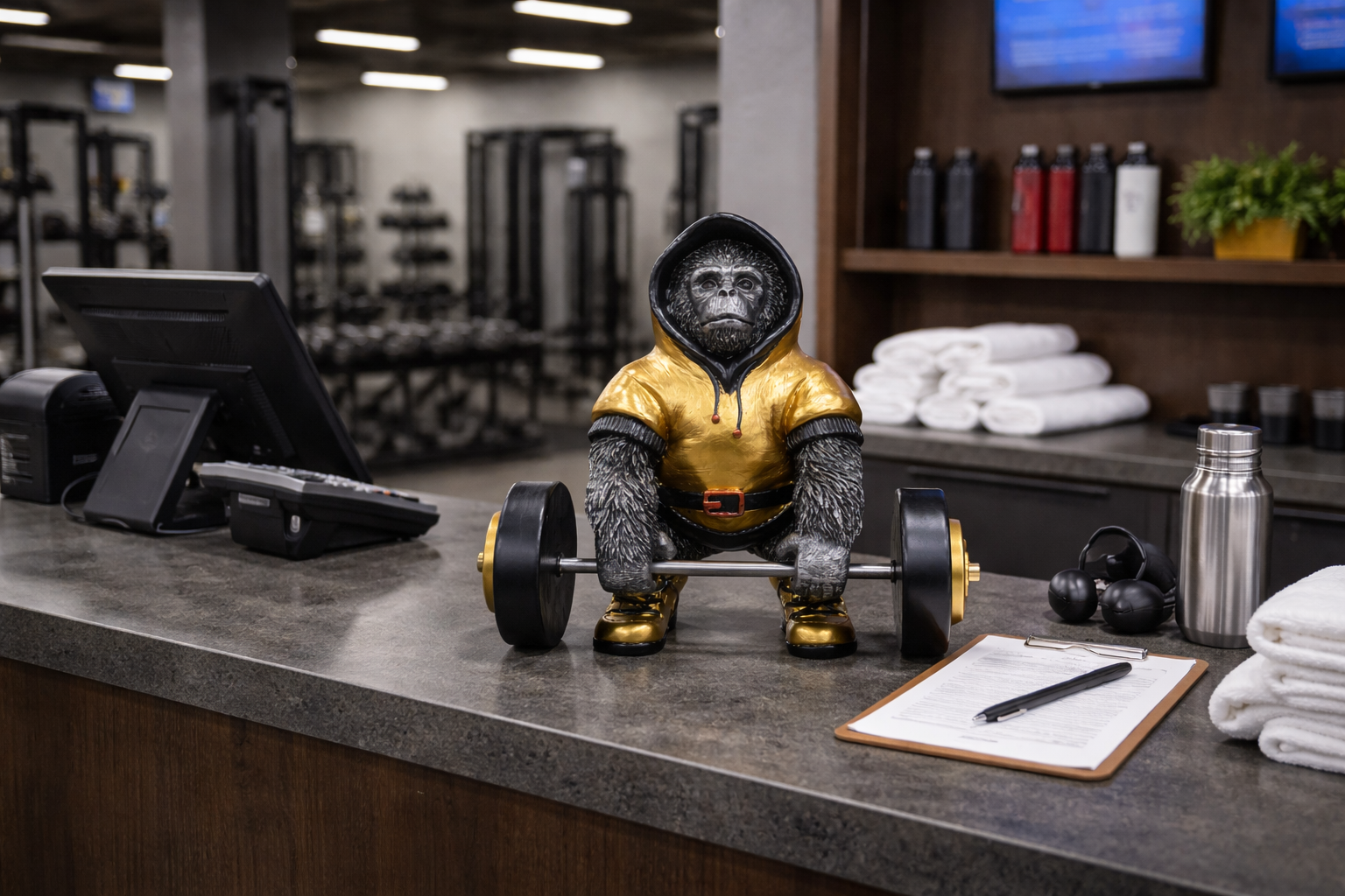 Weightlifting Gorilla Ornament